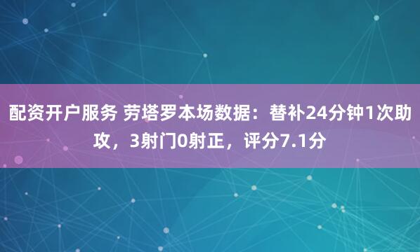 配资开户服务 劳塔罗本场数据：替补24分钟1次助攻，3射门0射正，评分7.1分